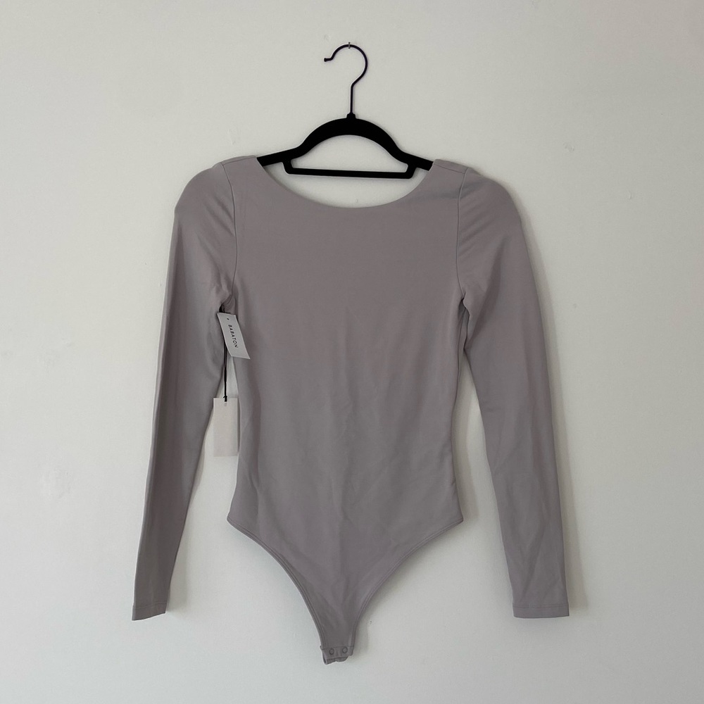 NWT - Babaton - Boatneck Contour Bodysuit - Opal Grey - Size S